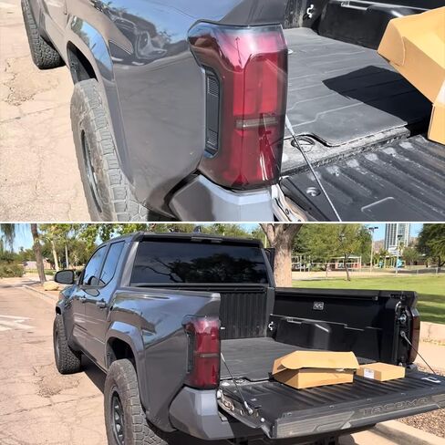 Smoked Tail Light Covers Fit for Toyota Tacoma 2024 2025 Rear Tail Light Protector ABS Peel and Stick Taillight Guard 2PCS Smoke Black Tail Lamp Shell Shade Tail Lamp Accessories for Toyota Tacoma in Saudi Arabia