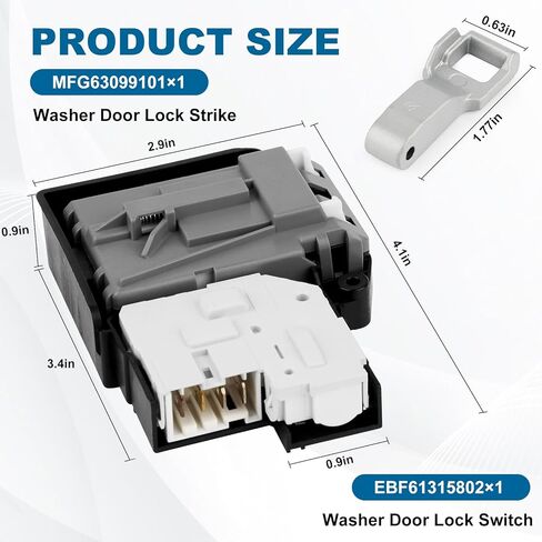 مفتاح قفل باب الغسالة EBF61315802 مع MFG63099101 قفل باب الغسالة للحمل الأمامي L-G واستبدال غسالات سلسلة Ken-More 796 لـ EAP7792232 EBF6253440 AP5672154 WM3080CW WM3770HVA WM1388HW in Saudi Arabia