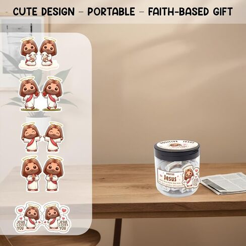 Positive Jesus Cards Jar with Walnut Cross – 60 Double-Sided Affirmation & Scripture Cards, Emotional Support Christian Gift for Women, Teens, Friends, Catholic Gifts, Bible Encouragement Jar in Saudi Arabia