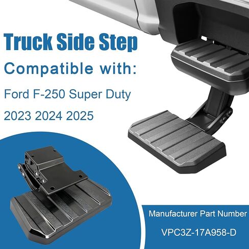 VPC3Z-17A958-D Compatible Bed Step, Retractable Truck Side Step for 2023 2024 2025 Ford F-250 F-350 Super Duty, Left Driver Side, Folding Aluminum Alloy Bedstep in Saudi Arabia