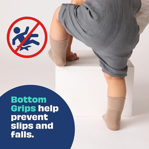 جوارب الحبار جوارب قطنية للرضع والأطفال الصغار | جوارب للكاحل مقاومة للانزلاق، تتميز بخزان سمك القرش | الولايات المتحدة العمر 2T-3T كلاريسا in Kuwait