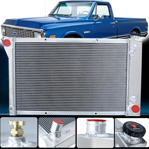 الرادياتير - مشعاع ألومنيوم ذو 4 صفوف لسيارة 1968-1972 Chevy Gmc C10 C20 C30 K10 K20 K25 Trucks Blazer Pickup Suburban، 4 مشعات محرك بديلة للسيارات الأساسية in Kuwait