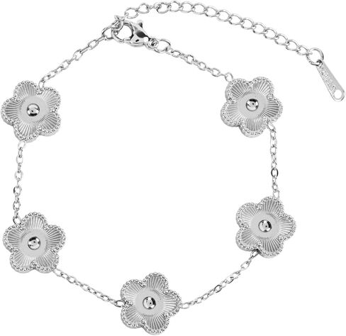Women's Four-Leaf Clover Bracelet Hypoallergenic Stainless Steel 18K Gold Plated Adjustable for Women Lucky Clover Bracelet four leaf Clover jewelry in Saudi Arabia