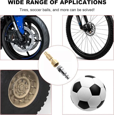 2PCS Heavy Duty Brass Air Nozzle with Quick Connector, 1/4" Female NPT Tire Inflator Chuck Valve Adapter with Pump & Ball Needle, Screw On Chucks for Tyre Inflator Gauge Compressor in Saudi Arabia