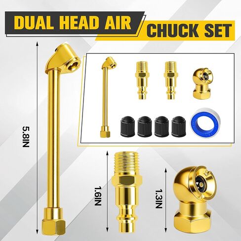 مجموعة ظرف هواء متصل ثنائي الاتجاه، ظرف هواء للإطارات، ملحقات ضاغط الهواء، ظرف منفاخ الإطارات، خيط أنثى 1/4 بوصة، اقتران مزدوج الأطراف NPT، لنفخ الإطارات in Kuwait