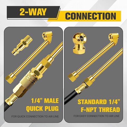 مجموعة ظرف هواء متصل ثنائي الاتجاه، ظرف هواء للإطارات، ملحقات ضاغط الهواء، ظرف منفاخ الإطارات، خيط أنثى 1/4 بوصة، اقتران مزدوج الأطراف NPT، لنفخ الإطارات in Kuwait