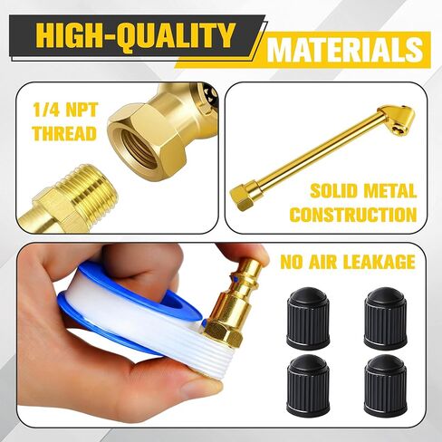 مجموعة ظرف هواء متصل ثنائي الاتجاه، ظرف هواء للإطارات، ملحقات ضاغط الهواء، ظرف منفاخ الإطارات، خيط أنثى 1/4 بوصة، اقتران مزدوج الأطراف NPT، لنفخ الإطارات in Kuwait