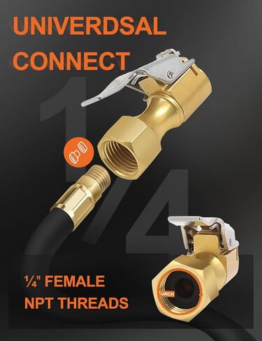 SAFELIFE Air Chuck Heavy Duty Closed Flow Tire Chuck with 1/4" FNPT for Tire Inflator Gauge Compressor Accessories (3) in Kuwait