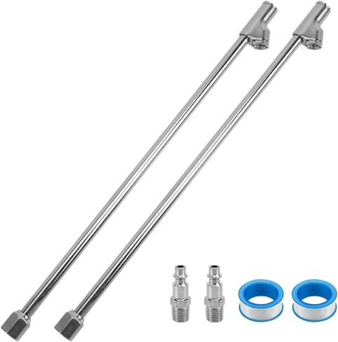RYANSTAR RACING 2 Pack 13.8" Dual Head Air Chuck, 1/4" FNPT Tire Inflator Chuck with Straight Foot, Quick Plug & Tape for Truck RV Semi Dually Tires Air Compressor in Saudi Arabia
