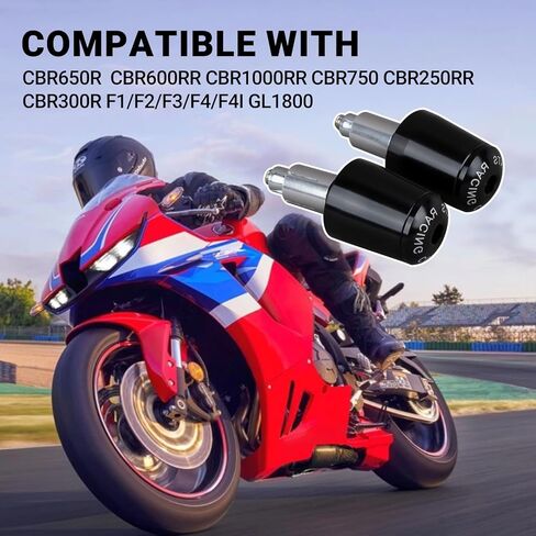 نهاية شريط لCbr650r - نهايات شريط دراجة نارية PSLER، سدادات نهاية المقود متوافقة مع CBR650R CBR600RR CBR1000RR CBR750 CBR250RR CBR300R F1/F2/F3/F4/F4I GL1800 in Kuwait