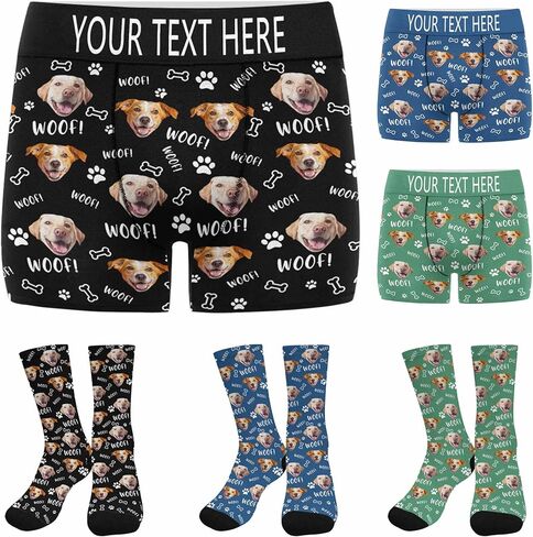 Artsadd Custom Socks with Face Photo for Men Women, Personalized Face Mens Boxer Briefs Funny Underwear in Saudi Arabia
