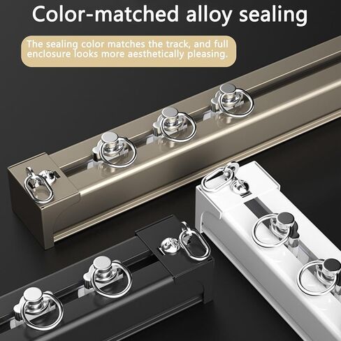 Upgraded Aluminum Alloy Curtain Track with Silent Rollers, Suitable for Ceiling and Wall Mounting, and Applicable to Sliding Curtains, Blinds, Room Dividers(50cm-600cm)(Champagne,230cm(7.5ft in Saudi Arabia
