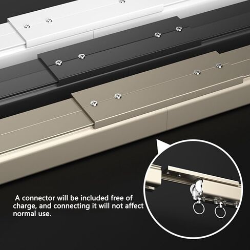 Upgraded Aluminum Alloy Curtain Track with Silent Rollers, Suitable for Ceiling and Wall Mounting, and Applicable to Sliding Curtains, Blinds, Room Dividers(50cm-600cm)(Champagne,230cm(7.5ft in Saudi Arabia
