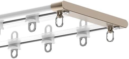 Double Row Curtain Track Silent Heavy Duty Drop Ceiling for Curtains-Room Divider,Ultra-Thin Aluminum Curtain Track - Silent Curtain Rod with Strong Load-Bearing Capacity, 15.1FT/460CM Ceili in Saudi Arabia