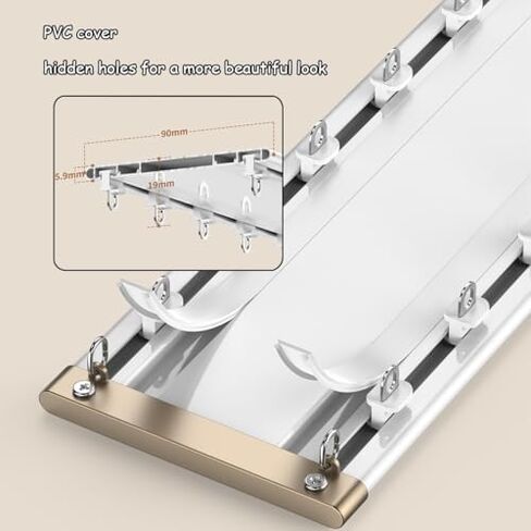 Double Row Curtain Track Silent Heavy Duty Drop Ceiling for Curtains-Room Divider,Ultra-Thin Aluminum Curtain Track - Silent Curtain Rod with Strong Load-Bearing Capacity, 15.1FT/460CM Ceili in Saudi Arabia