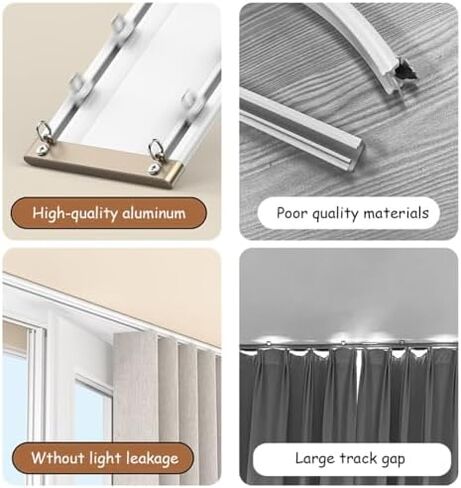Double Row Curtain Track Silent Heavy Duty Drop Ceiling for Curtains-Room Divider,Ultra-Thin Aluminum Curtain Track - Silent Curtain Rod with Strong Load-Bearing Capacity, 15.1FT/460CM Ceili in Saudi Arabia