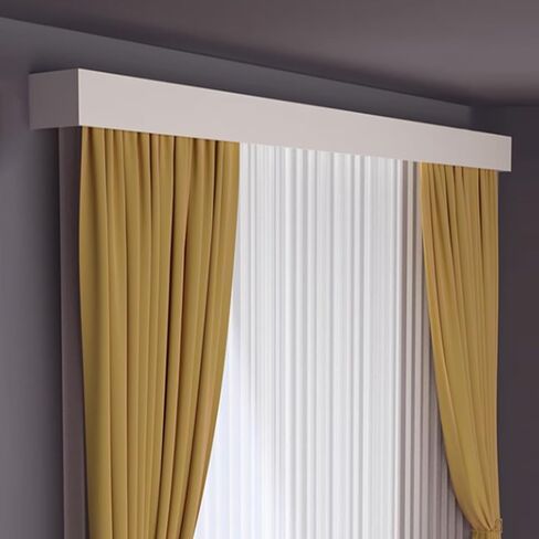 Premium White Curtain Track System, 290cm/114.1in Wall-Mounted Sliding Rod for Privacy & Room Division, Ideal for Living Room & Bedroom, Easy Installation in Saudi Arabia