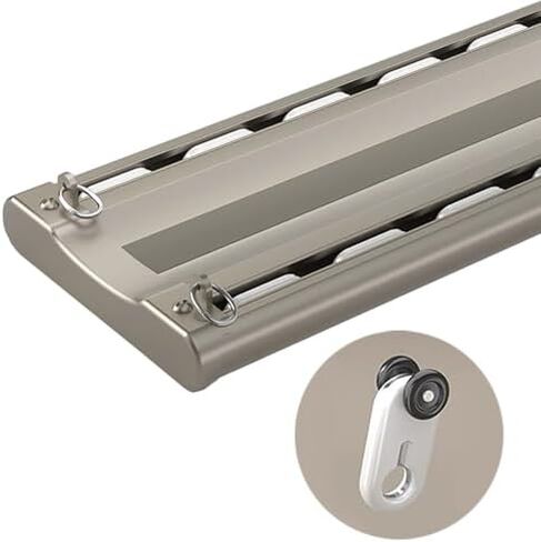 Double Row Curtain Track Silent Heavy Duty Drop Ceiling for Curtains-Room Divider,(en:Double Row Aluminum Ceiling Curtain Track - 4" Wide, 16ft (Light Grey) - Customizable Privacy Divider in Saudi Arabia