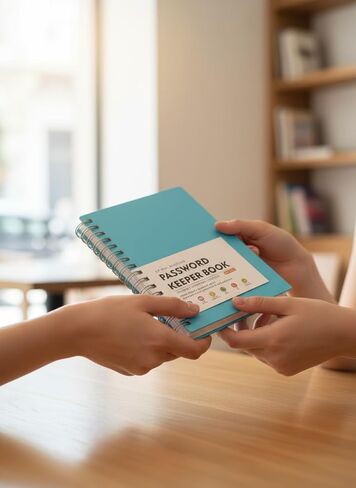 دفتر منظم الإنترنت وتسجيل الدخول، دفتر ملاحظات بحجم A6 لإدارة كلمات المرور، أزرق in Saudi Arabia