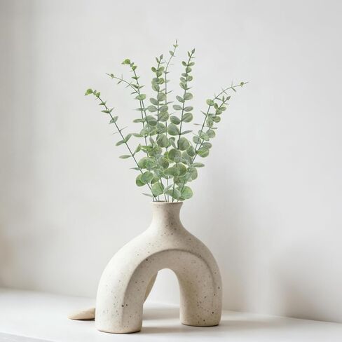 10 قطع من سيقان الأوكالبتوس الاصطناعية وأوراق الأوكالبتوس الصناعية وفروع النباتات الخضراء المزيفة وزهور وهمية لحفلات الزفاف المركزية وعيد الفصح وديكور المنزل في المزرعة in Kuwait