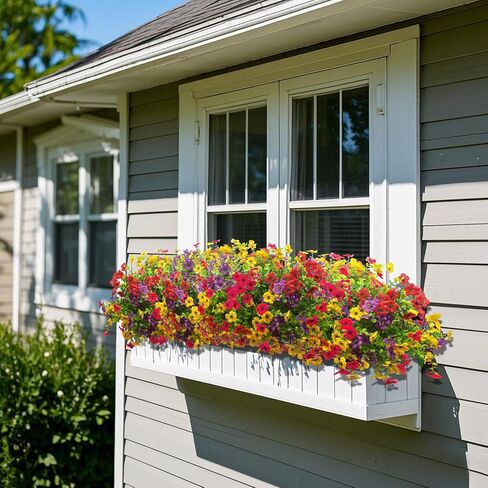Artificial Flowers for Outdoor, 16 Bundles UV Resistant No Fade Greenery Plants Faux Plastic Flowers for Indoor Outdoor Room Wall Wedding Patio Porch Decor in Saudi Arabia