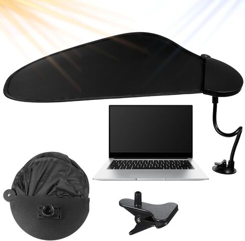 Cubicle Shade & Desk Shade – Adjustable Cubicle Light Shield to Block Overhead Light & Glare – Portable Office with Suction Cup Clamp for Laptop, Monitor or Outdoor Use in Kuwait