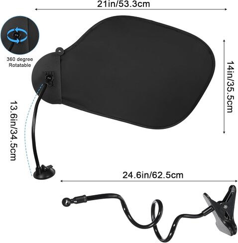 Cubicle Shade & Desk Shade – Adjustable Cubicle Light Shield to Block Overhead Light & Glare – Portable Office with Suction Cup Clamp for Laptop, Monitor or Outdoor Use in Kuwait