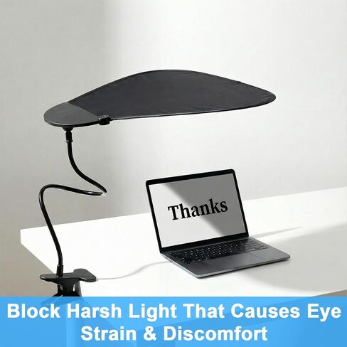 Cubicle Shade & Desk Shade – Adjustable Cubicle Light Shield to Block Overhead Light & Glare – Portable Office with Suction Cup Clamp for Laptop, Monitor or Outdoor Use in Kuwait