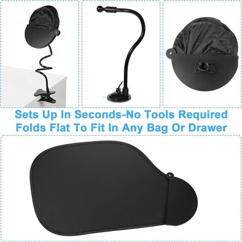 Cubicle Shade & Desk Shade – Adjustable Cubicle Light Shield to Block Overhead Light & Glare – Portable Office with Suction Cup Clamp for Laptop, Monitor or Outdoor Use in Kuwait