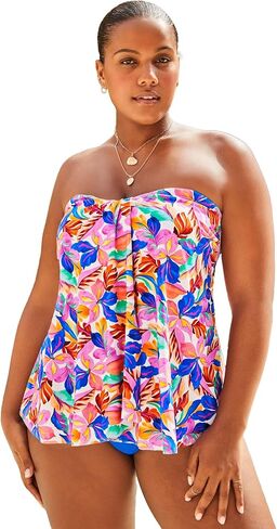 Swimsuits For All Women's Flyaway Bandeau Tankini Top (Plus in Saudi Arabia