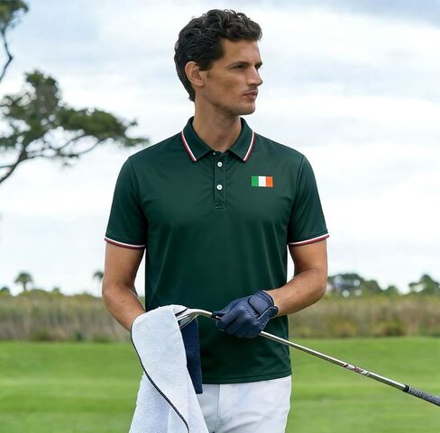 St Patricks Day Golf Shirt,Novelty Mens St Patricks Day Polo Shirt Moisture Wicking Irish Polo Shirts for Men in Saudi Arabia