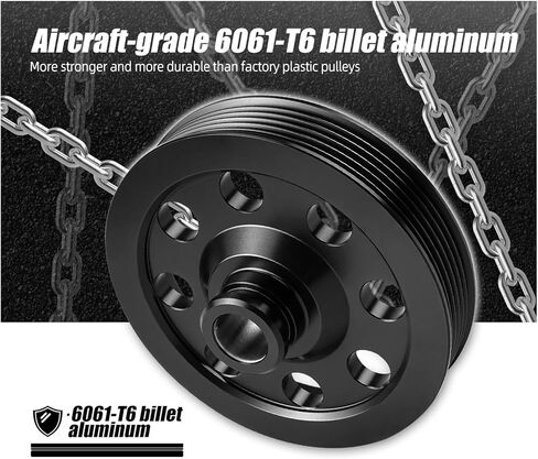 بكرة ألومنيوم صغيرة قطرها 5 بوصات متوافقة مع نظام التوجيه المعزز LS Vortec 4.3L 4.8L 5.3L 5.7L 6.0L 6.2L طراز المحرك in Kuwait