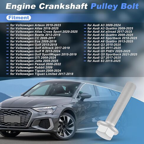 WHT009475 مسمار بكرة العمود المرفقي للمحرك لأودي A1 A3 A4 A5 A6 TT مسمار بكرة وغسالة لسيارة VW EOS Golf Tiguan Transporter WHT001760 WHT009475B in Kuwait