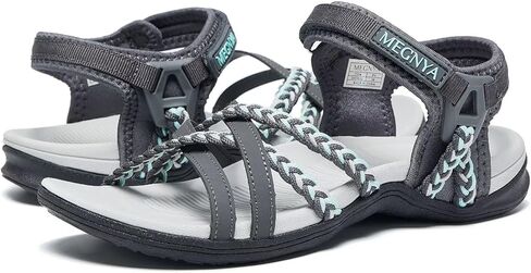 MEGNYA Hiking Sandals for Women, Arch Support Comfortable Walking Sandals Hook Loop Strap, Sports Lightweight Slides in Saudi Arabia