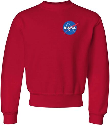Go All Out NASA Blue Meatball Left Chest Logo Mens Youth Sweatshirt Crewneck in Saudi Arabia