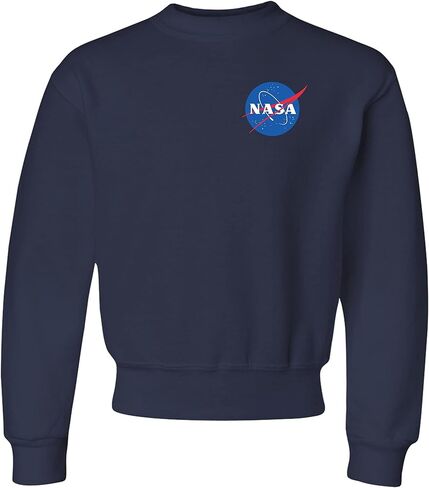 Go All Out NASA Blue Meatball Left Chest Logo Mens Youth Sweatshirt Crewneck in Saudi Arabia