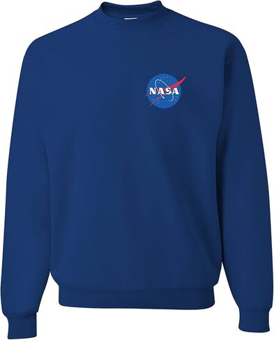 Go All Out NASA Blue Meatball Left Chest Logo Mens Youth Sweatshirt Crewneck in Saudi Arabia