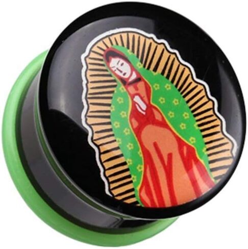 Our Lady of Guadalupe Single Flared Ear Gauge Plug in Saudi Arabia