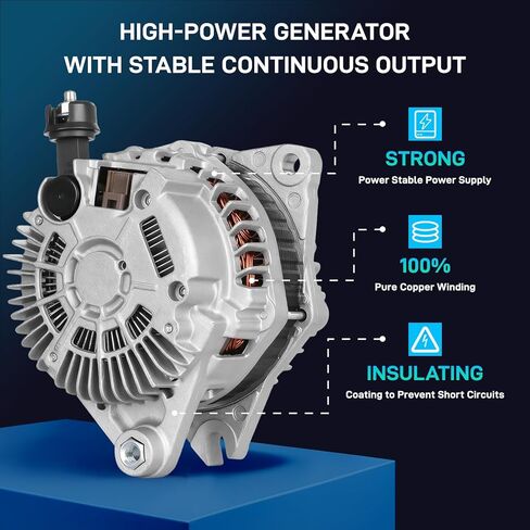 Alternator Compatible for Ford 07-14 Edge, 10-12 Fusion, 08-12 Taurus, for Lincoln 2010 MKS, 07-10 MKX, 07-12 MKZ, for Mercury 08-09 Sable, 3.5L 3.7L, 12V 150A 11273N PG11273 7T4T-10300-AD in Saudi Arabia