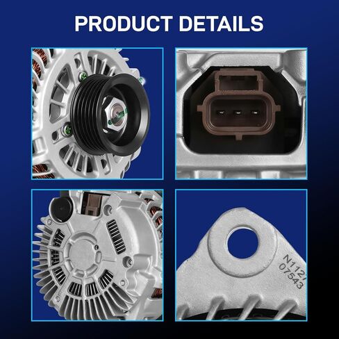 Alternator Compatible for Ford 07-14 Edge, 10-12 Fusion, 08-12 Taurus, for Lincoln 2010 MKS, 07-10 MKX, 07-12 MKZ, for Mercury 08-09 Sable, 3.5L 3.7L, 12V 150A 11273N PG11273 7T4T-10300-AD in Saudi Arabia