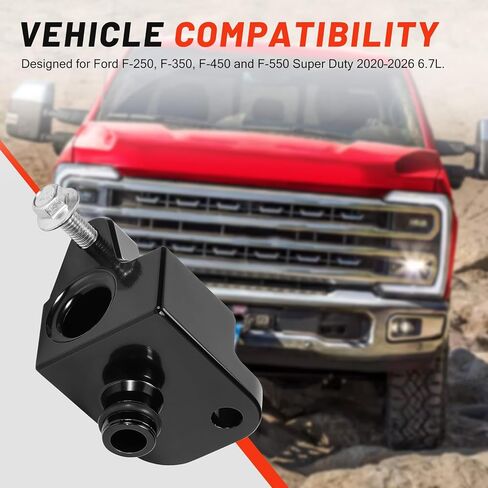 مجموعة فاصل مستشعر MAP مناسبة لسيارة Ford F-250 F-350 F-450 F-550 Super Duty 2020-2026، ديزل باور ستروك 6.7 لتر، ألومنيوم خام، أسود بأكسيد in Kuwait