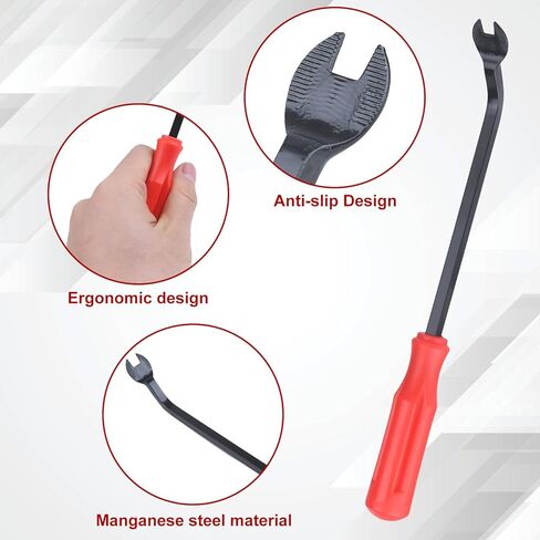 مجموعة أدوات إزالة الحواف التلقائية مكونة من 9 قطع - مجموعة أدوات فك بلاستيكية، أدوات إزالة مشبك نافذة لوحة باب السيارة، مزيل أدوات التثبيت، أداة تقليم داخلية للسيارة مع مجموعة خطاف واختيار دقيقة صغيرة in Kuwait