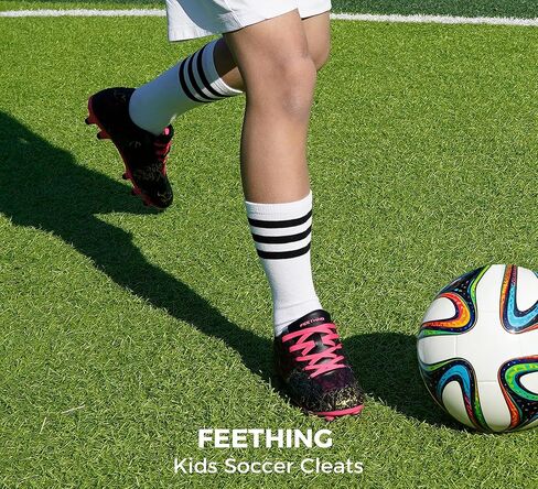 أحذية كرة القدم Grils Boys Cleats للشباب للأرضيات الصلبة FG لكرة القدم خفيفة الوزن ومسامية للتدريب في الهواء الطلق للأطفال الصغار والكبار in Kuwait