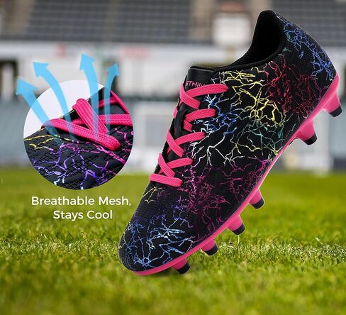 أحذية كرة القدم Grils Boys Cleats للشباب للأرضيات الصلبة FG لكرة القدم خفيفة الوزن ومسامية للتدريب في الهواء الطلق للأطفال الصغار والكبار in Kuwait