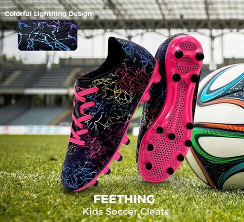 أحذية كرة القدم Grils Boys Cleats للشباب للأرضيات الصلبة FG لكرة القدم خفيفة الوزن ومسامية للتدريب في الهواء الطلق للأطفال الصغار والكبار in Kuwait
