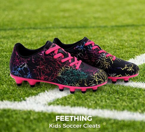 أحذية كرة القدم Grils Boys Cleats للشباب للأرضيات الصلبة FG لكرة القدم خفيفة الوزن ومسامية للتدريب في الهواء الطلق للأطفال الصغار والكبار in Kuwait