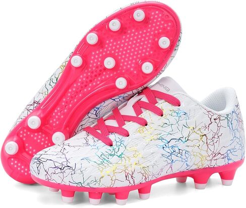 أحذية كرة القدم Grils Boys Cleats للشباب للأرضيات الصلبة FG لكرة القدم خفيفة الوزن ومسامية للتدريب في الهواء الطلق للأطفال الصغار والكبار in Kuwait