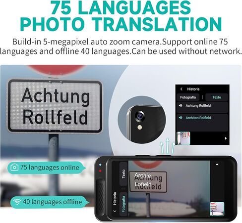 جهاز مترجم اللغة لا يحتاج إلى شبكة WiFi، Tradutor de Idiomas، مترجم VORMOR AI يدعم ChatGPT، ترجمة صوتية في الوقت الفعلي مع أكثر من 150 لغة، ترجمة دون الاتصال بالإنترنت/الصور للأعمال والتعلم in Kuwait