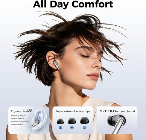 MINISO MS106 AI Translation Earbuds Real Time, 4-in-1 Translator Earbuds Support 150 Languages with APP, Bluetooth 6.0 Translator Headphones Compatible with iOS & Android, for Travel Business in Saudi Arabia