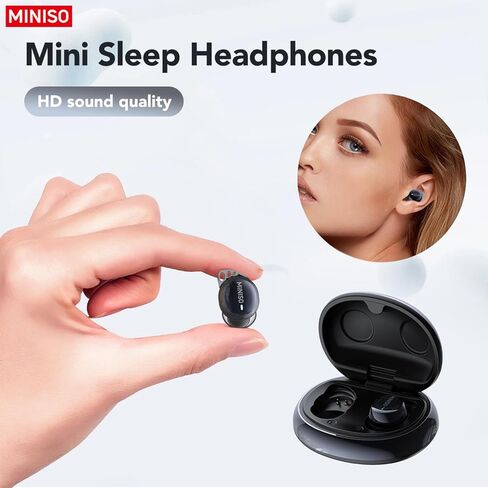 سماعات أذن MINISO MS216 للنوم، سماعات أذن صغيرة مع تقليل الضوضاء سماعات بلوتوث 6.0، سماعات أذن للترجمة بالذكاء الاصطناعي في الوقت الفعلي تدعم 135 لغة لأعمال السفر الجانبية النائمة in Kuwait